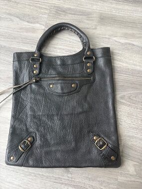 BALENCIAGA 2001 Caribou Lariat Le Dix Tote Bag Purse Black